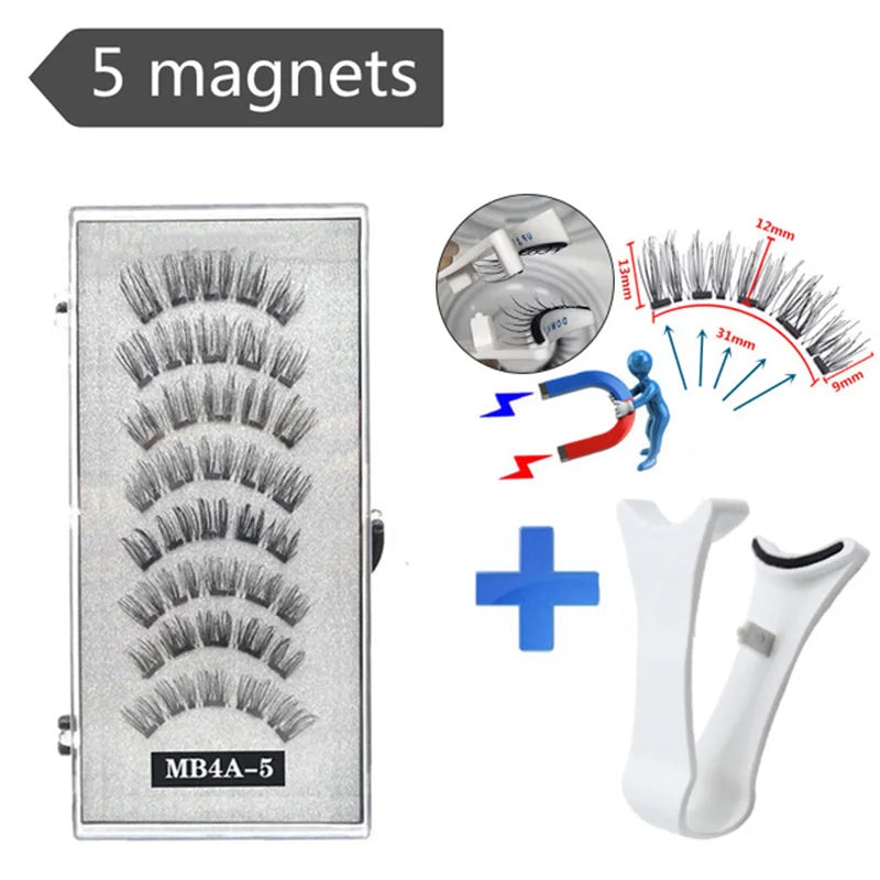 3d Cílios Postiços Magnéticos Reutilizáveis À Prova D'Água Natural Longa Duração